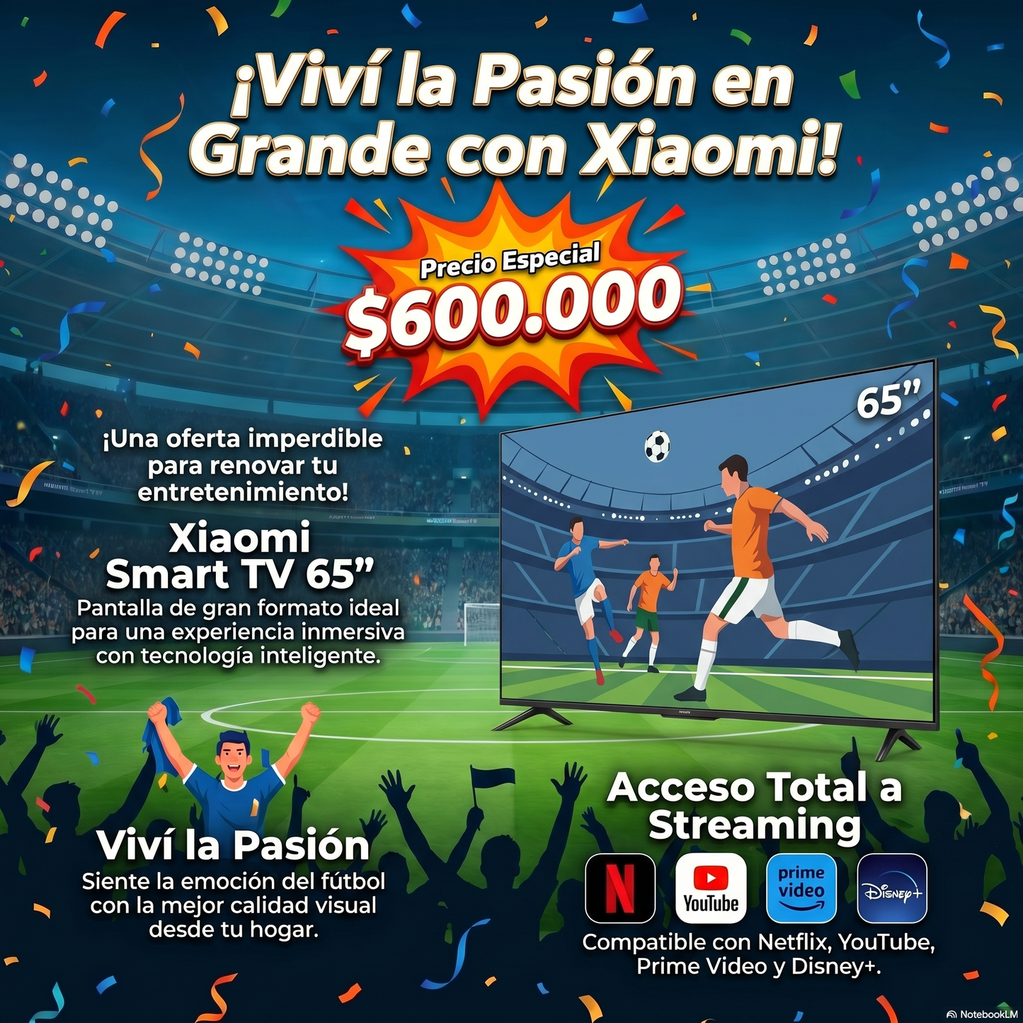 Smart Tv Xiaomi A 2026 L65mb-aph 65 4k Google Tv Negro